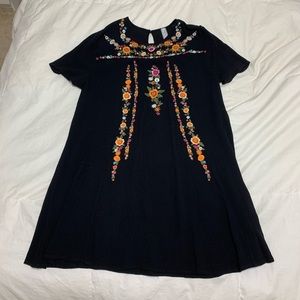 black flower dress